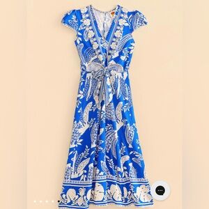 Farm Rio Blue Lace Banana Midi Dress - NWT